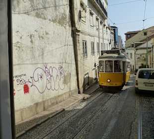 Sehr enge Straßen, die Fahrer sind Künstler,