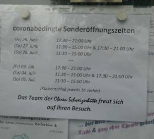 Juni 2020: coronabedingt geänderte Öffnungszeiten