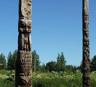 Totempfähle in Kispiox Village