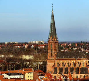 Blick vom vom Wasserturm auf St. Nicolai 
