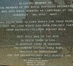 Zum Andenken an die Minenarbeiter