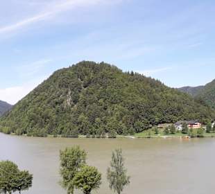 Blick vom Ausssichtspunkt auf die Donauschlinge.