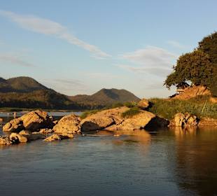 Sonnenuntergang am Mekong
