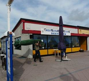 Shops and Restaurants at Sea Front in Dahme