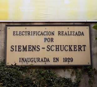 Plakette im Bahnhof von Palma, März 2017