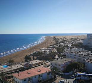 Playa del Inglés Richtung Dünen von Maspalomas