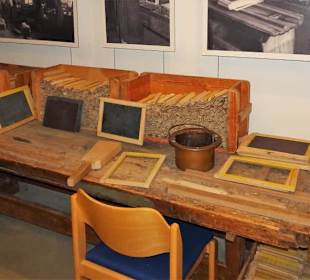 Arbeitsplatz für die Tafelherstellung