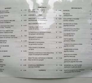 Restaurant Venexia Speisekarte