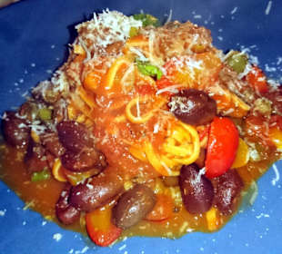 Pasta puttanesca, great  taste.