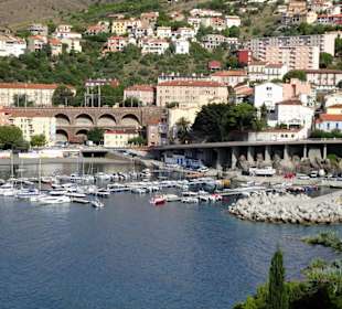 Blick über die Bucht auf die Altstadt von Cerbère