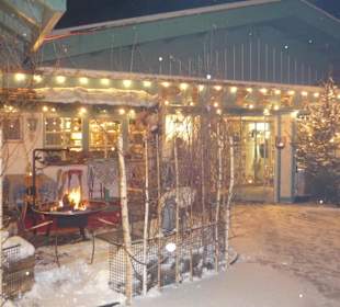 Im Winter mit Lagerfeuer