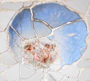 Verzierung an der Decke der Säulenhalle