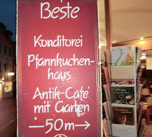 Hinweis am Marktplatz