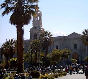 View of main square with Cathedral in the back