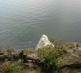 Blick von oben auf eine Spitze des Kreidefelsens