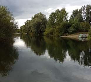 Blick auf die Lippefähre Baldur