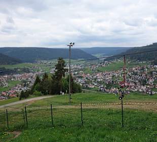 Blick von der Glasmännle Hütte, hinten Heselbach