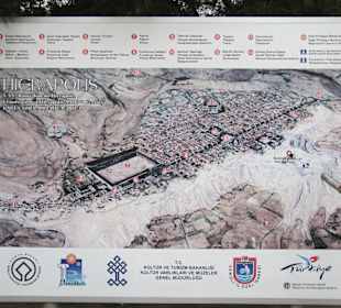 Plan der alten Heilquellstadt Pamukkale