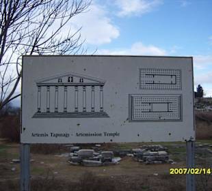 Ein Hinweisschid zum Artemis Tempel!