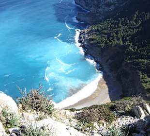 Badebucht Coll Baix von Oben