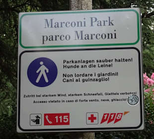 Schild des Marconi Parks