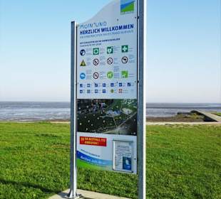 Infotafel am Strand Burhave