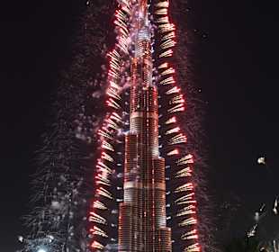 Feuerwerk zu Silvester beim Burj Khalifa