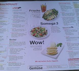 Die Karte des Restaurants