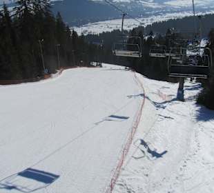 Wyciąg Kotelnica III - widok na czerwoną trasę