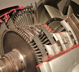 Gasturbine eines Schiffes