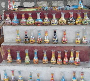 Handgemachte Sandvasen mit Motiv