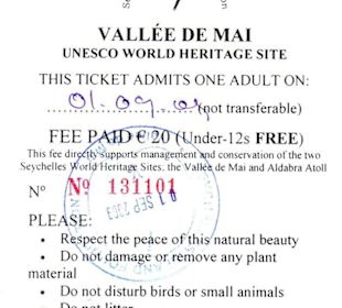 Ticket Valleé de Mai