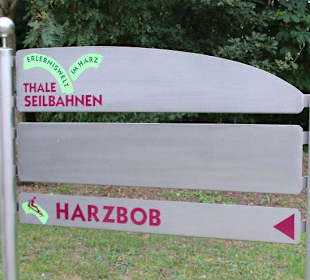 Hinweisschild an der Seilbahn