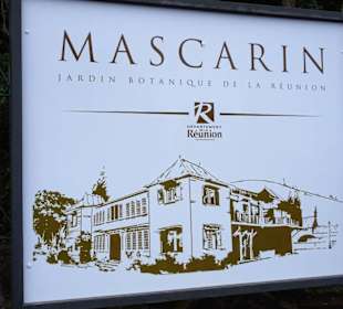 Das Infoschild des Botanischen Gartens Mascarin
