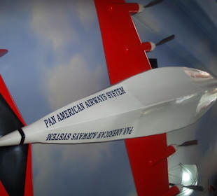 Flugzeug an der Dekce im Fly Inn