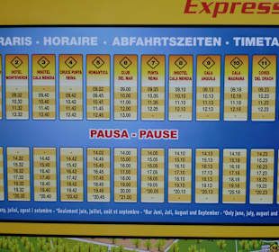 Abfahrtszeiten Porto Cristo Express