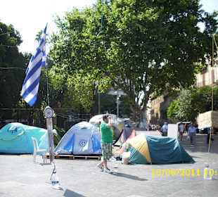 Protestcamp auf der Placa Espanya