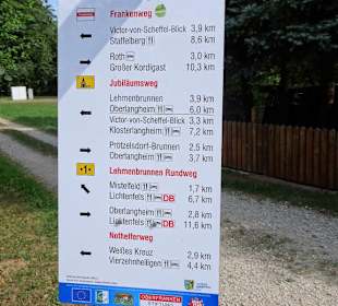 Infotafel zu den Wanderwegen der Region