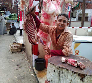 Frisches Lammfleisch auf dem Souk 