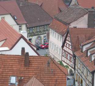 Blick vom Turmzimmer auf die Altstadt von Zeil