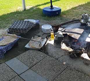 Fladen auf Holzfeuer