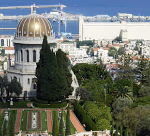 Führung - Blick auf Schrein und Haifa