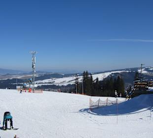 Widok z Karczmy na szczycie Kotelnicy