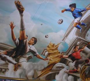 Deckenbemalung im Hbf während der WM