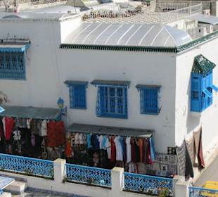 Typical blue - white houses