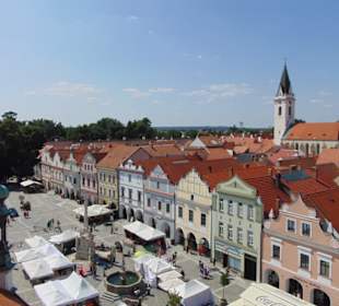 Aussicht vom Rathausturm auf den Třeboňer Masa