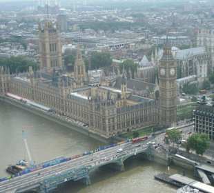 Blick vom London Eye auf Big Ben