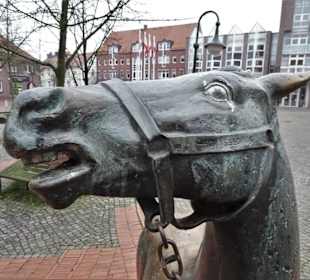 Ansichten des Pferdebrunnens in Rotenburg
