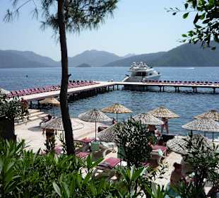 Badeplateaus der Hotels