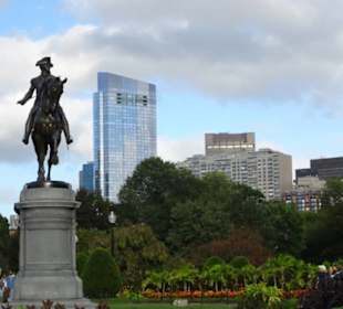Public Garden, Hintergrund die Skyline von Bosto